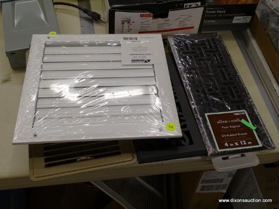 (R3) LOT OF ASSORTED REGISTERS; 6 PIECE LOT TO INCLUDE 2 ACCORD 10 IN X 10 IN WHITE REGISTER, A 5.5