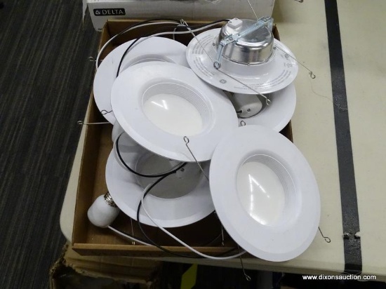 (R3) BOX LOT OF LED RETROFIT LIGHTS; 6 PIECE LOT TO INCLUDE MATCHING LED RETROFIT LUMINAIRE LIGHTS.