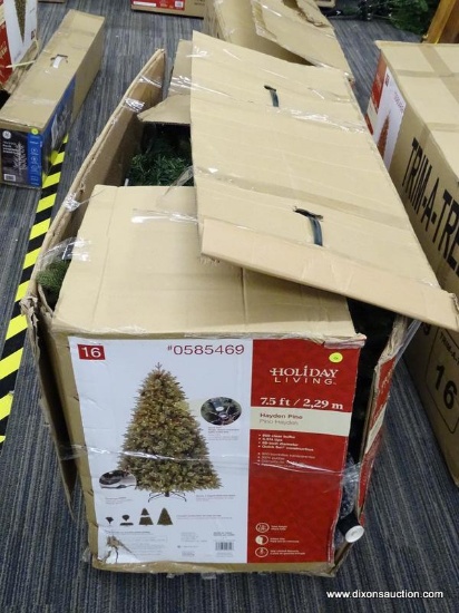 (R1) HOLIDAY LIVING 7.5-FT PRE-LIT HAYDEN PINE ARTIFICIAL CHRISTMAS TREE WITH 900 CONSTANT WHITE