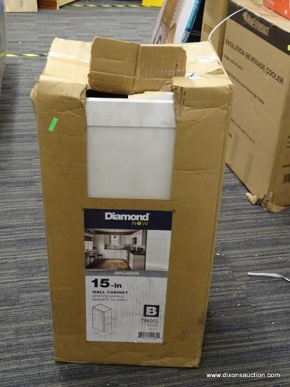 (R1) DIAMOND NOW 15 IN ARCADIA WALL CABINET. MEASURES 15 IN X 12 IN X 30 IN. COMES IN OPENED BOX