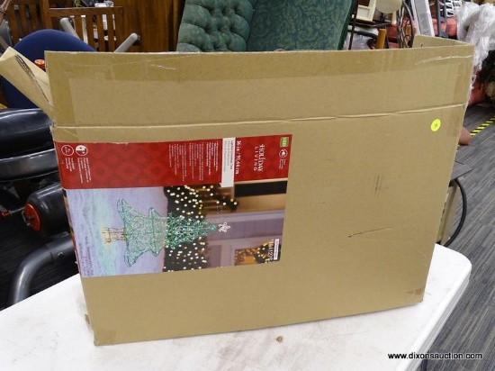 (R2) HOLIDAY LIVING LIGHTED CHRISTMAS TREE WITH MULTI-COLOR LIGHTS. MEASURES 24 IN X 5 IN X 36 IN.