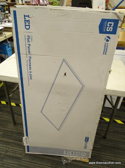 (R2) LITHONIA LIGHTING CPANL LED FLAT PANEL SHOP LIGHT WITH A BRIGHT WHITE COLOR AND 4000 LUMENS.