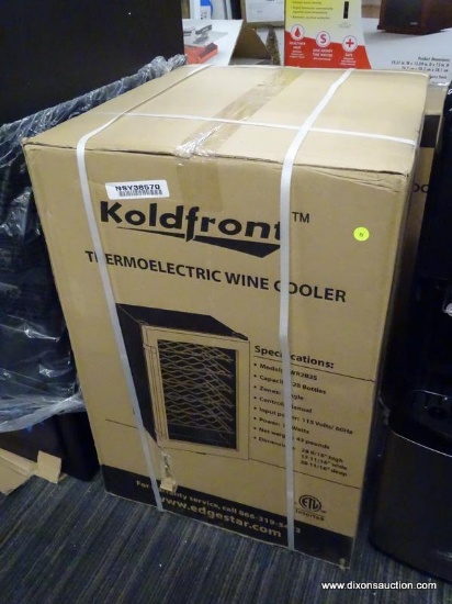 (R2) KOLDFRONT 28-BOTTLE STAINLESS STEEL WINE CHILLER. COMES IN DAMAGED BOX. MEASURES 28.5 IN X 17.5