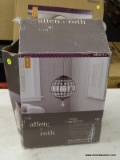 (R3) ALLEN + ROTH PENDANT LIGHT WITH AN AGED BRONZE FINISH AND CLEAR CRYSTAL ACCENTS. MEASURES 9.84