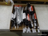 (R3) BOX LOT OF ASSORTED BRACKETS; 15 LOT TO 6 INCLUDE AMERICAN VALVE ADJUSTABLE STEEL BRACKETS (12