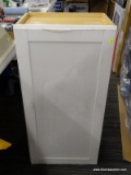 (R3) MASTERBRAND CABINET; WHITE IN COLOR SINGLE DOOR CABINET. MEASURES 18 IN X 13 IN X 3 FT.