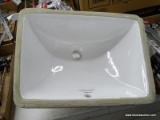 (R3) FURORE VITREOUS CHINA SINK, WHITE IN COLOR. MEASURES 18.5 IN X 14 IN X 8 IN.