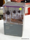 (R3) ALLEN + ROTH VALLYMEDE MINI PENDANT LIGHT WITH AN AGED BRONZE FINISH AND A JAR SHAPED CLEAR