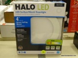 (R3) HALO LED 4 IN SURFACE MOUNT DOWNLIGHT WITH A ROUND TRIM SHAPE AND A WHITE COLOR. MODEL NO