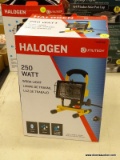 (R3) UTILITECH 250-WATT HALOGEN STAND WORK LIGHT. MODEL NO. MPL1034-C250K9030. COMES IN BOX.