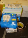 (R3) LOT OF ASSORTED LIGHT BULBS; 6 PIECE LOT TO INCLUDE A 25W MICROWAVE WARM WHITE LIGHT, A PACK OF