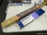 (R3) CURTAIN ROD AND VINYL BLIND; 2 PIECE LOT TO INCLUDE AN ALLEN + ROTH DRAPERY ROD WITH A BRUSHED