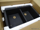 (R6) FRANKE KITCHEN SINK; FRANKE PRIMO 33-IN X 22-IN GRAPHITE DOUBLE EQUAL BOWL DROP-IN OR