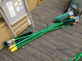 (R6) 5 PACK OF QUICKIE PUSH BROOMS; 18 IN QUICKIE BULLDOZER PUSH BROOMS, GREEN AND YELLOW IN COLOR.