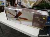 (R7) ALLEN + ROTH CEILING FAN; 1-PACK CASTINE 52.0-IN RUBBED BRONZE DOWNROD OR CLOSE MOUNT
