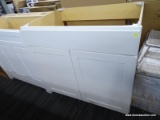 (R9) FLOOR CABINET; FLOOR CABINET UNITS, WHITE IN COLOR. FAUX TOP DRAWER SITS ABOVE TWO DOORS THAT