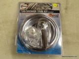 (R10) TUB + SHOWER TRIM KIT AND TOWEL RING; DANCO TUB + SHOWER TRIM KIT WITH A CHROME FINISH