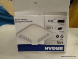 (R10) BROWN VENTILATION FAN WITH LIGHT; BROAN 3.5-SONE 70-CFM WHITE BATHROOM FAN, PRODUCT NO. 15680.