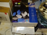 (R11) GENERAL ELECTRIC DUAL COLOR CHRISTMAS LIGHTS; TWO SPOOLS OF 50 C-9 LED LIGHTS IN BLUE AND COOL