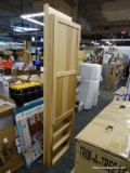 (R1) 2-DOOR WOODEN CABINET; TALL AND SKINNY WOODEN CABINET WITH 2 CABINET DOORS AND 3 TOTAL