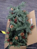 (R11) HOLIDAY LIVING ARTIFICIAL CHRISTMAS TREE; PRE-LIT SLIM ARTIFICIAL PINECONE AND BERRY CHRISTMAS