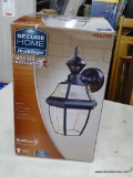 (R12) SECURE HOME WALL LIGHT; SECURE HOME HANGING CARRIAGE MEDIUM BASE (E-26) OUTDOOR WALL LIGHT,
