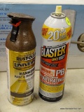 (R12) RUSTOLEUM HAMMERED TEXTURE SPRAY AND B'LASTER PENETRANT; PAINT AND PRIMER BROWN HAMMERED