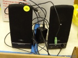 (R12) CYBER ACOUSTICS COMPUTER SPEAKERS; PAIR OF STANDALONE LEFT/RIGHT DESK SPEAKERS, BLACK IN