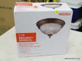 (R12) PROJECT SOURCE FLUSH MOUNT CEILING FIXTURE; 13-IN BRONZE TRADITIONAL INTEGRATED LED FLUSH