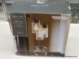 (R1) ALLEN + ROTH VALLYMEDE 3-LIGHT PENDANT LIGHT WITH AN AGED BRONZE FINISH. COMES IN OPENED BOX.