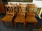 SET OF DINING CHAIRS; 6 PIECE SET OF DOUBLE CROSS BACK DINING CHAIRS WITH SADDLE SEATS AND A