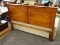 KINCAID FULL/QUEEN SIZE BED; MODERN FULL/QUEEN SIZE BED WITH A FLARED CORNICE TOP, ROPE DETAILING,