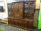 SIX PIECE TELEVISION & CHINA CABINET; LARGE AND MAJESTIC CHINA CABINET WITH TWO DISPLAY CABINETS