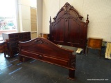RENAISSANCE REVIVAL STYLE KING SIZE BED; BEAUTIFUL KING SIZE BED FRAME WITH A RENAISSANCE REVIVAL