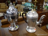 PAIR OF COFFEE POTS; 2 PIECE LOT OF ART DECO STYLE PERCOLATORS WITH CORES AND ORIGINAL PLUGS.