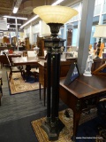TRI TORCHIERE FLOOR LAMP; BEAUTIFUL FLOOR LAMP WITH A VENETIAN BRONZE FINISH AND LEAF DETAILING AT