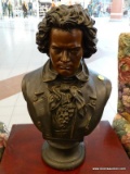 LUDWIG VAN BEETHOVEN BUST; VENETIAN BRONZE FINISHED BUST OF BEETHOVEN BY ROGERS STATUETTE CO.