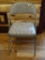 (BOFF) FOLDING METAL CHAIR; MADE BY SUDDEN COMFORT, CHICORY PATTERN, ITEM #253029. MEASURES 1' 6