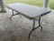 (OUT) LIFETIME 6' TABLE; WHITE PLASTIC TOP TABLE WITH GREY METAL FOLDING LEGS. MEASURES 6' X 2' 6