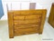 (UPBR) MID-CENTURY MODERN PINE NIGHT STAND; TWO DRAWERS WITH WOODEN KNOB PULLS. MEASURES 2' 2-1/2