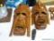 (GAR) PAIR OF TRIBAL MASKS; THESE BEAUTIFULLY CARVED TRIBAL MASKS ARE MEANT TO HAND ON A WALL.