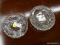 (R2) CUT GLASS DISHES; SET OF TWO CUT GLASS DISHES WITH FLORAL ETCHINGS.