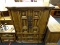 (R3) BURLINGTON HOUSE FURNITURE ARMOIRE; GORGEOUS STAINED WOOD ARMOIRE WITH FAINT BLACK PAINT