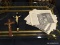 (R3) PAIR OF CRUCIFIXES; TWO CRUCIFIX FIGURES, ONE A WOODEN CROSS PAINTED BLACK WITH METAL JESUS