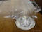 (R3) LOT OF GLASSWARE; 5 PIECE LOT OF GLASSWARE TO INCLUDE A CANDY DISH WITH TWO HANDLES AND A