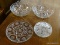 (R3) SET OF GLASSWARE; 4 PIECE SET OF FACETED CUT GLASS DISHWARE TO INCLUDE ONE CANDY DISH WITH LID,