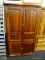 (WALL WOODEN ENTERTAINMENT CENTER/ARMOIRE; TALL WOODEN ENTERTAINMENT ARMOIRE WITH TWO FRONT CABINET