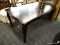 (R4) CHERRY DINING TABLE; BOWED DINING TABLE WITH LARGE CABRIOLE LEGS. COMES WITH AN 18 IN LEAF.