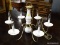 (R4) 6-LIGHT CHANDELIER; WHITE PORCELAIN, VASE SHAPED CHANDELIER CENTER WITH GOLD TONE ACCENTS AND 6