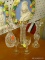 (WALL) LOT OF ASSORTED CRYSTAL GLASSWARE; 5 PIECE LOT OF CUT GLASS CRYSTAL TO INCLUDE A TOPIARY BUD